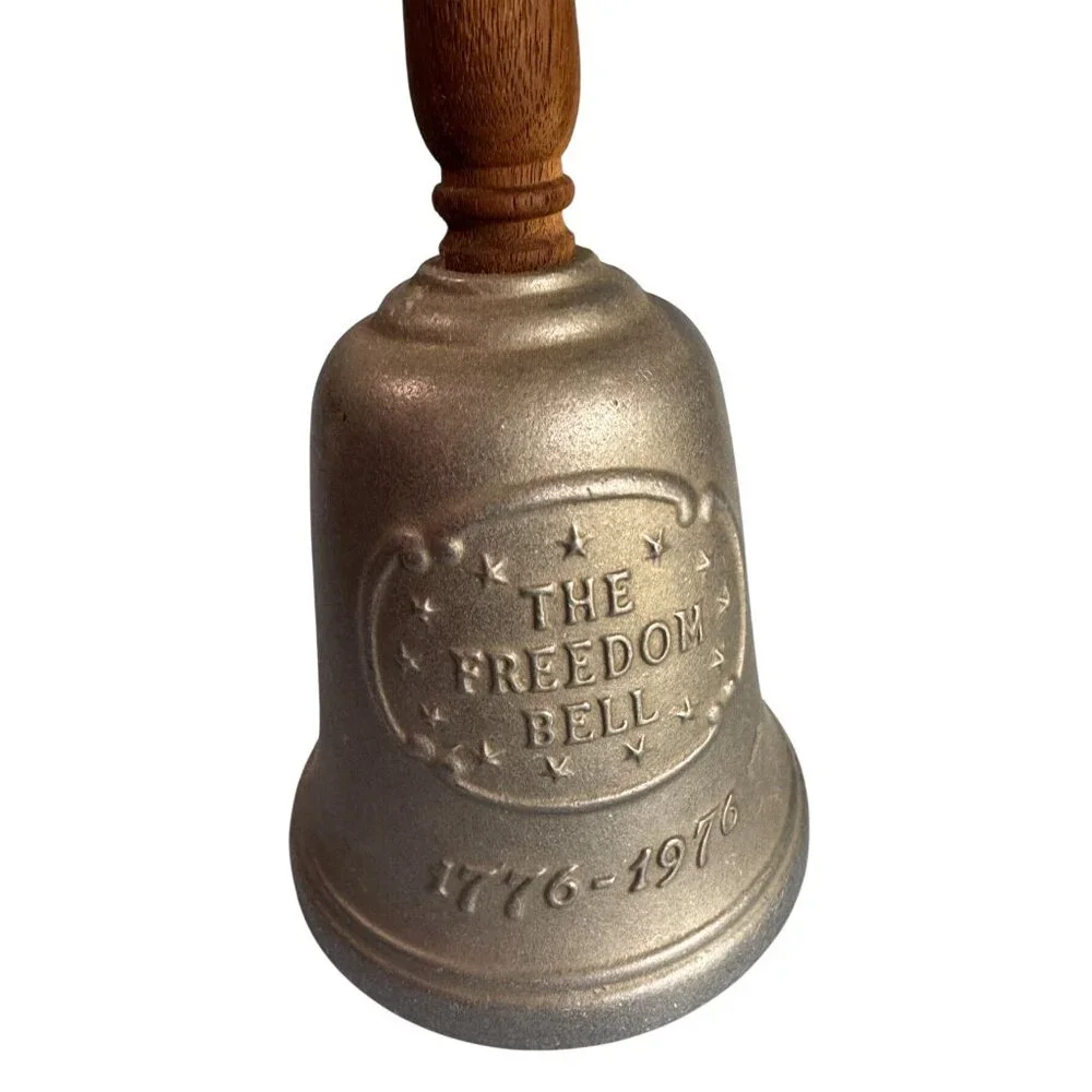Vintage 1976 Gorham The Freedom Bell Wood Handle Pewter Bicentennial 10 1/4" - Picture 2 of 7